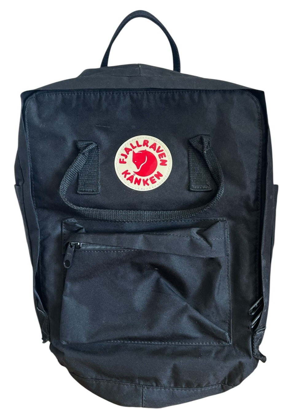 Fjallraven Kanken Backpack in Black with Red Logo